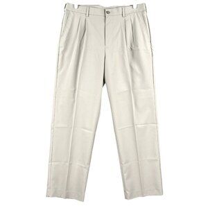 Champions Tour Men Lightweight Beige Pants 34x30 Pleated Front Tapered Leg NWOT